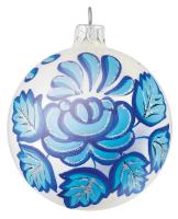 Шар "Русские Узоры Роза большая", 85 мм., в подарочной упаковке