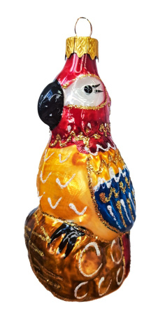 Ёлочное украшение "Попугай на ветке", в подарочной упаковке h- 12 см