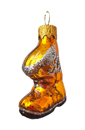 Ёлочное украшение "Сапожок" золотой, в подарочной упаковке, h-9см
